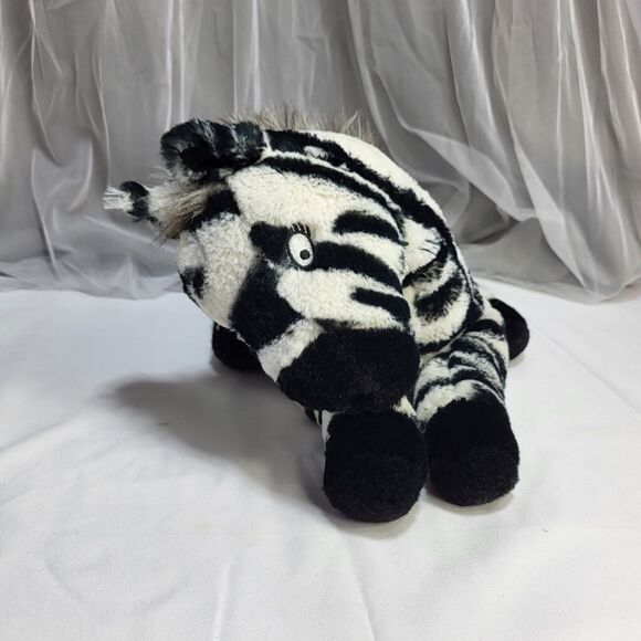 Kohls Cares 14" Zebra Black & White Striped Stuffed Plush Embroidered Eyes - Picture 11 of 12